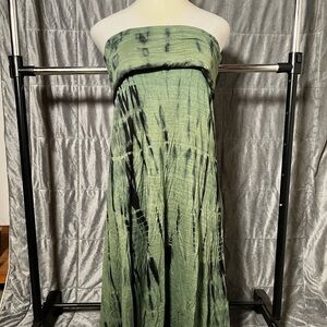 Billabong Olive and Charcoal Strapless Dress